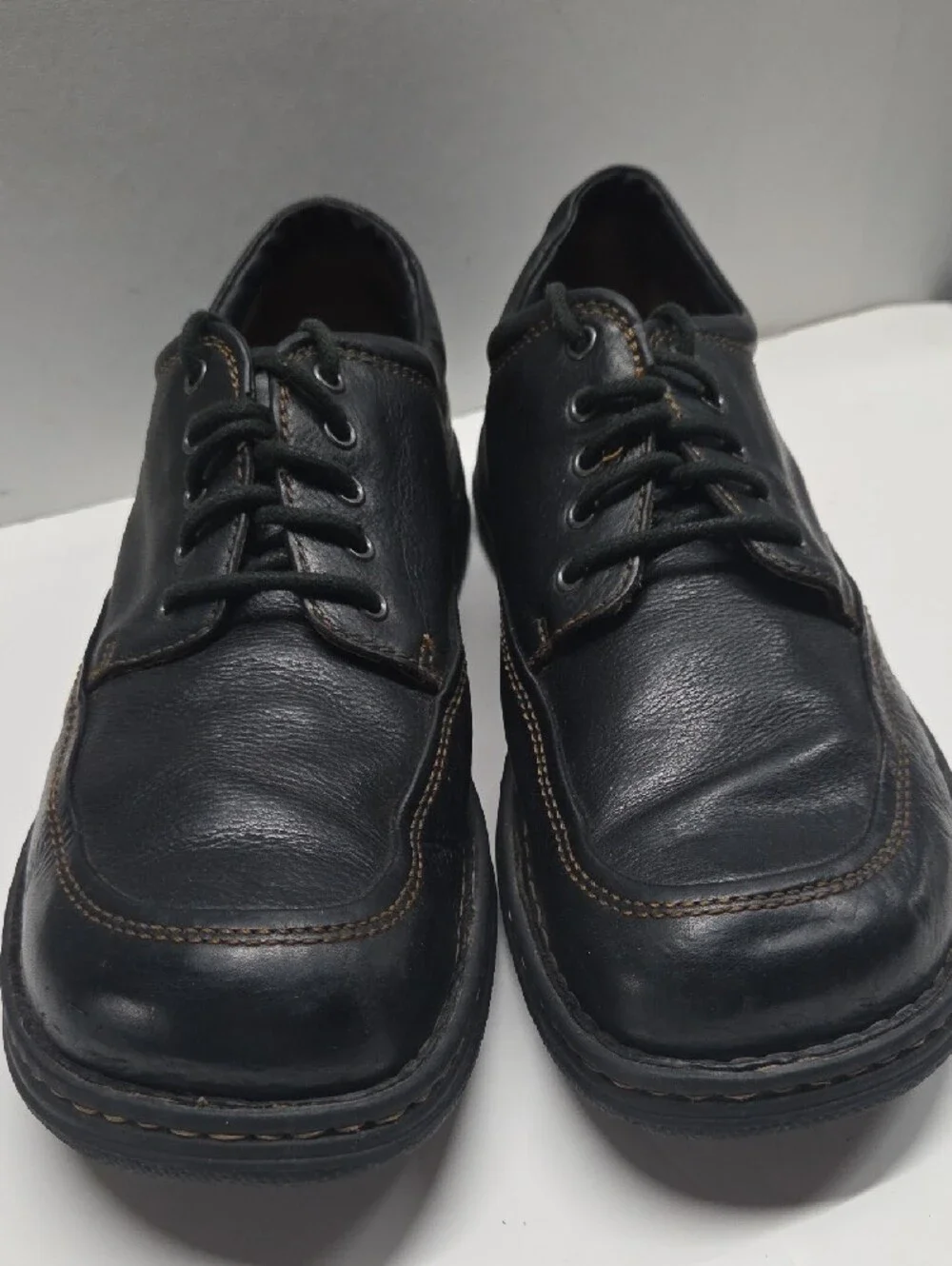 Born Mens Black Leather Lace-Up Derbys Size 12